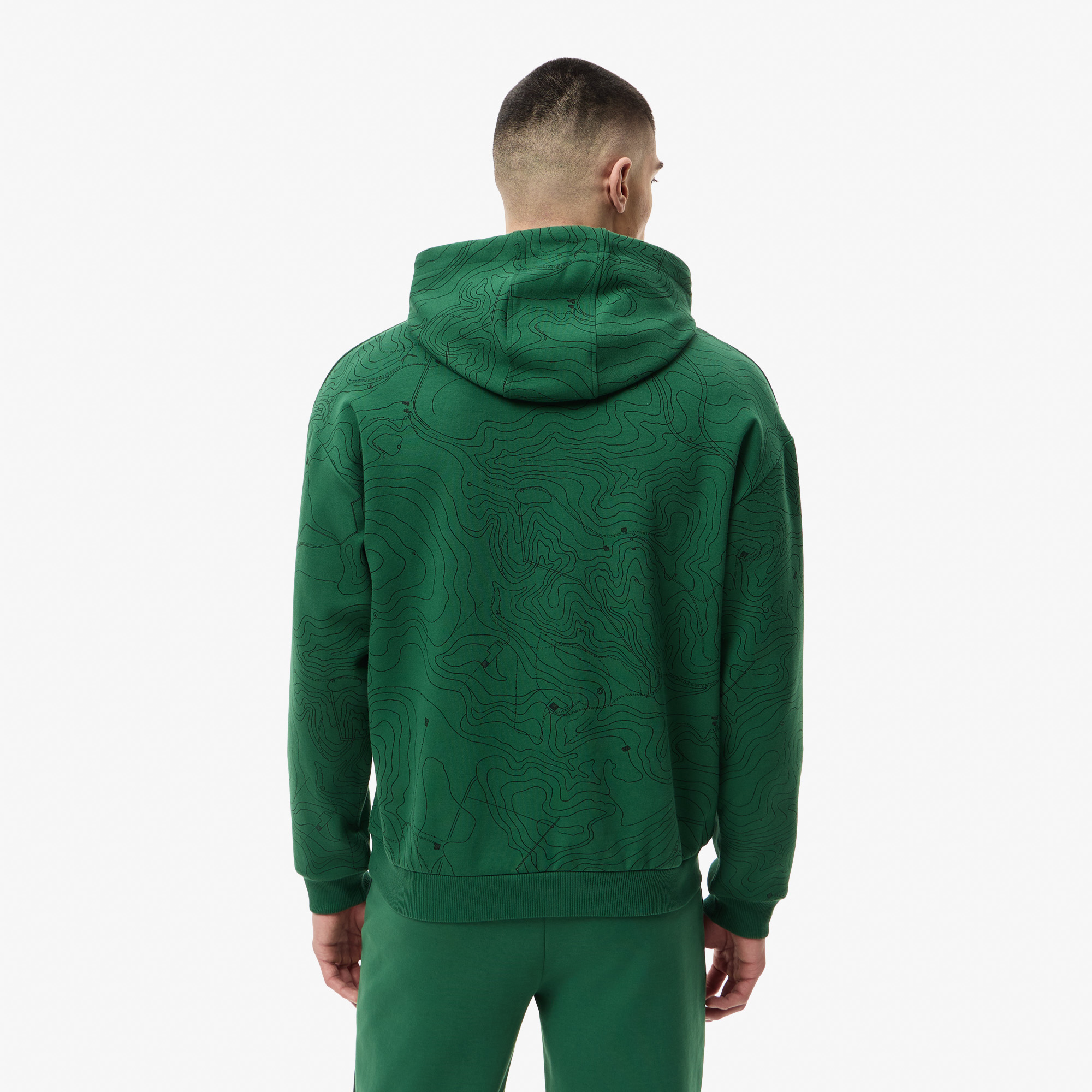 Мужской хлопковый свитшот Lacoste OVERSIZE FIT SH2604R зелёный  Фото 2