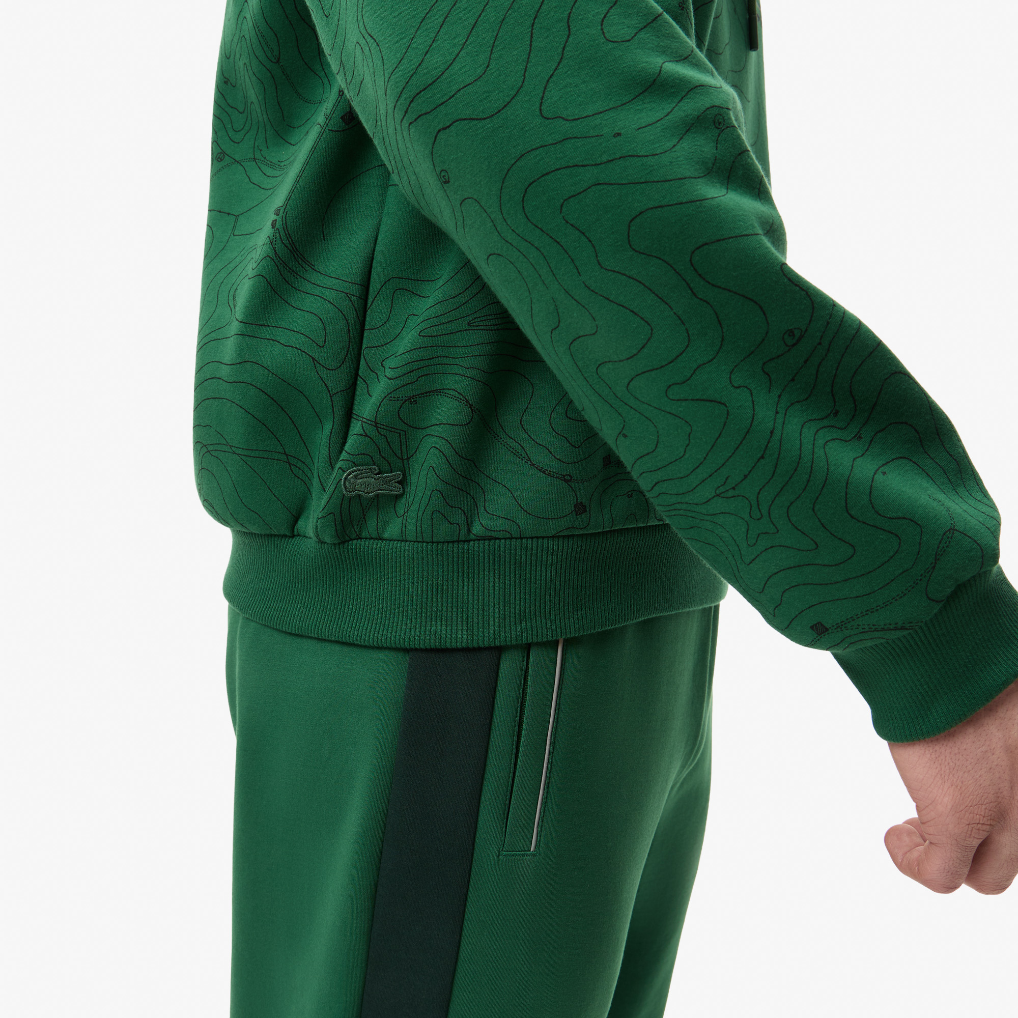 Мужской хлопковый свитшот Lacoste OVERSIZE FIT SH2604R зелёный  Фото 4