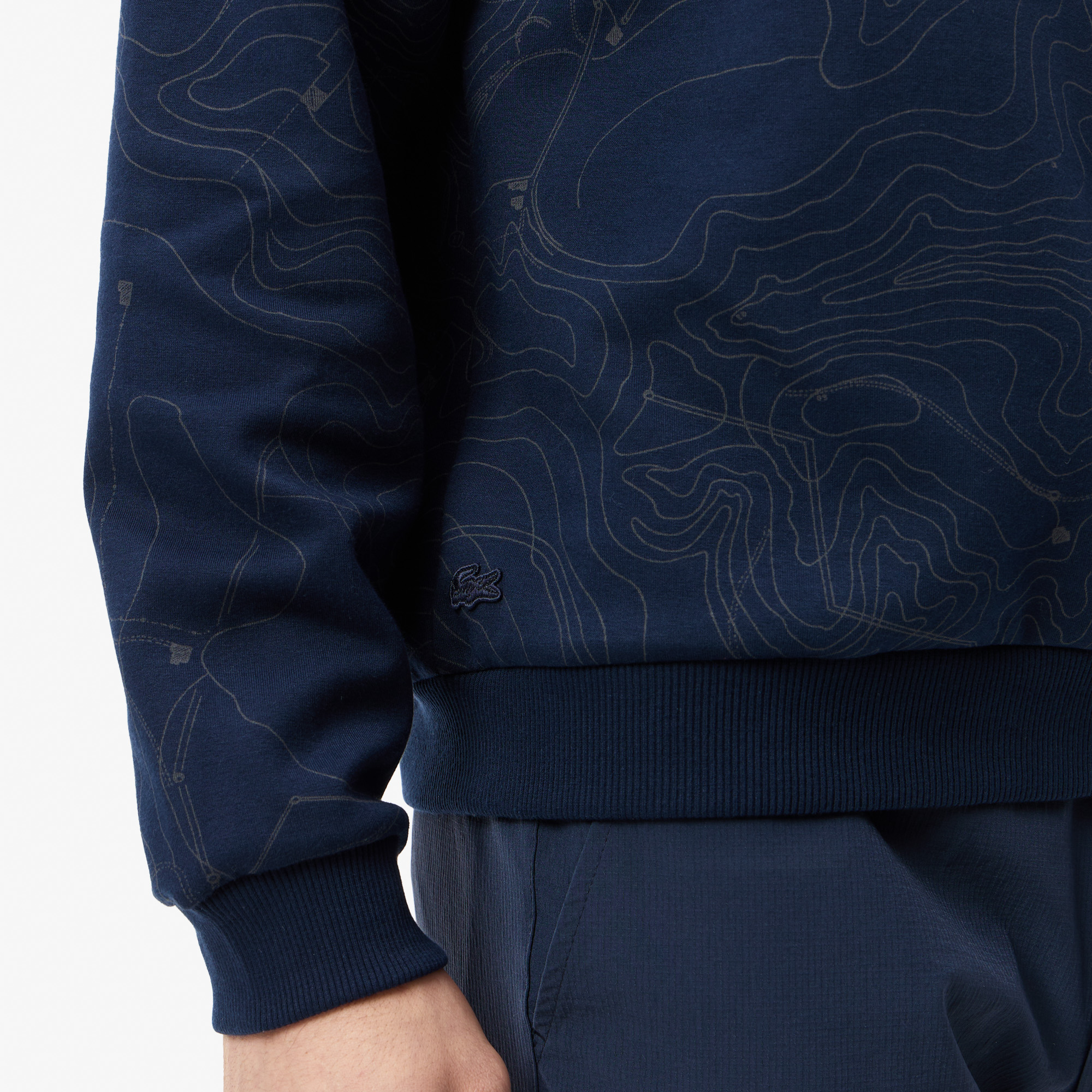 Мужской хлопковый свитшот Lacoste OVERSIZE FIT SH2604R синий  Фото 4