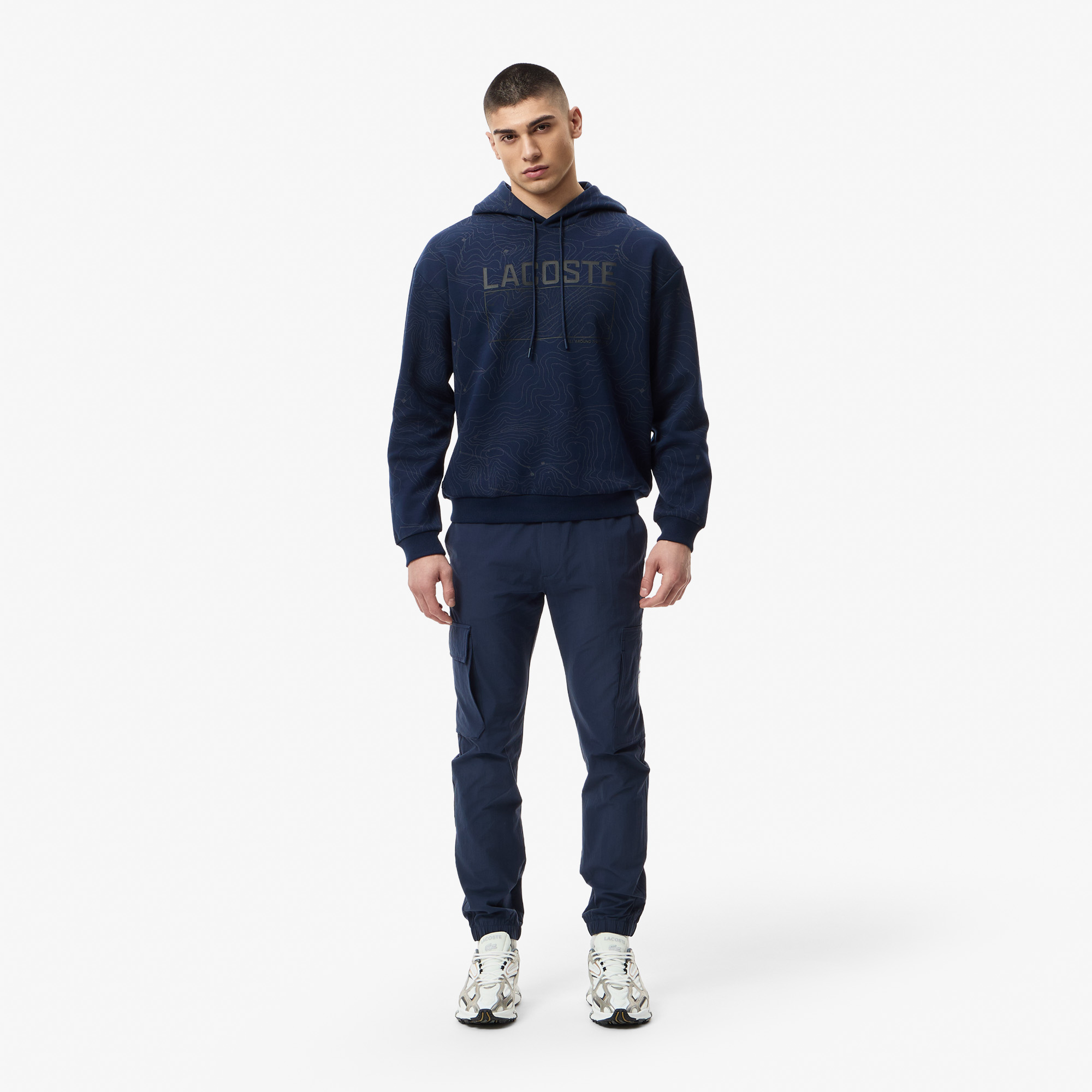 Мужской хлопковый свитшот Lacoste OVERSIZE FIT SH2604R синий  Фото 5