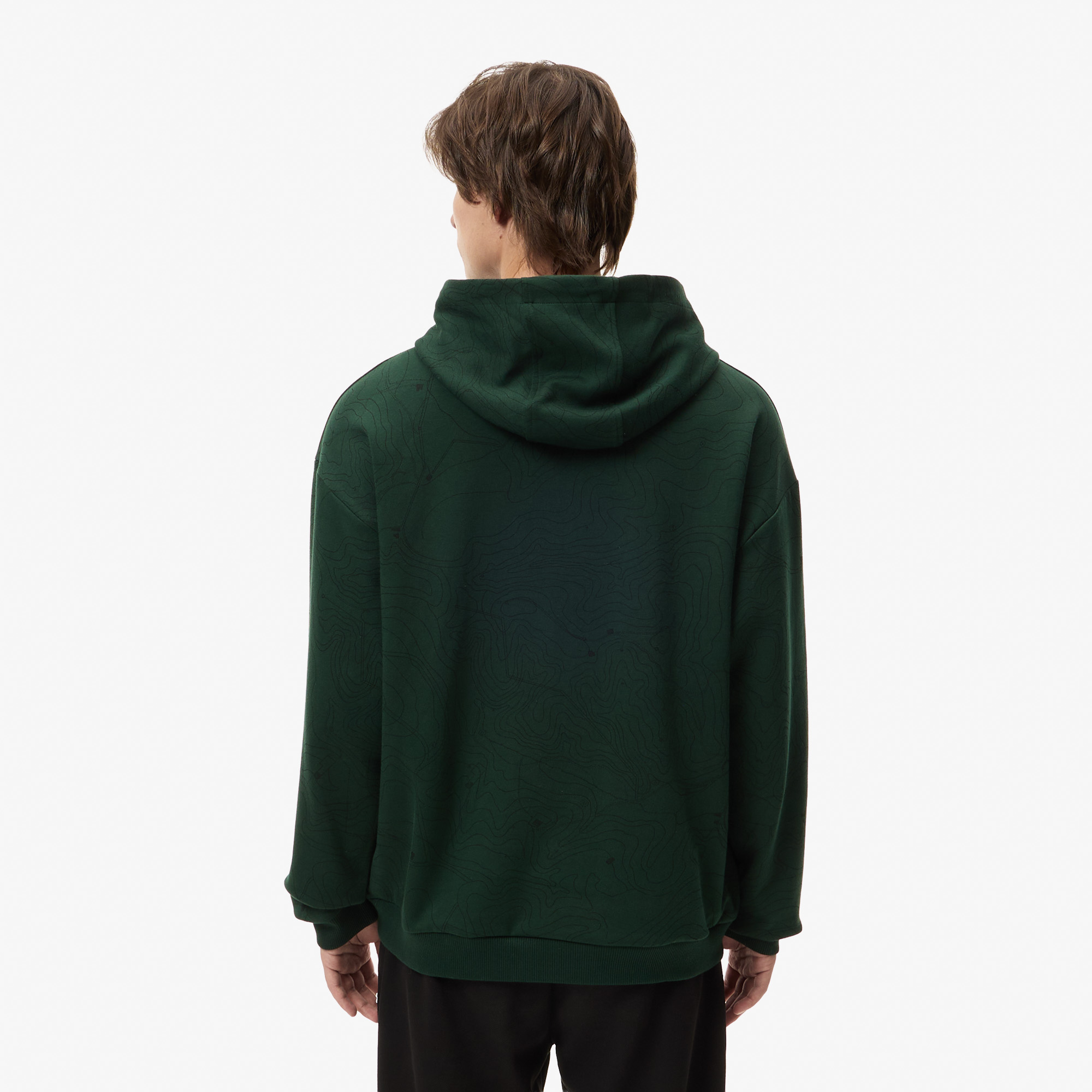 Мужской хлопковый свитшот Lacoste OVERSIZE FIT SH2604R зёленый  Фото 2