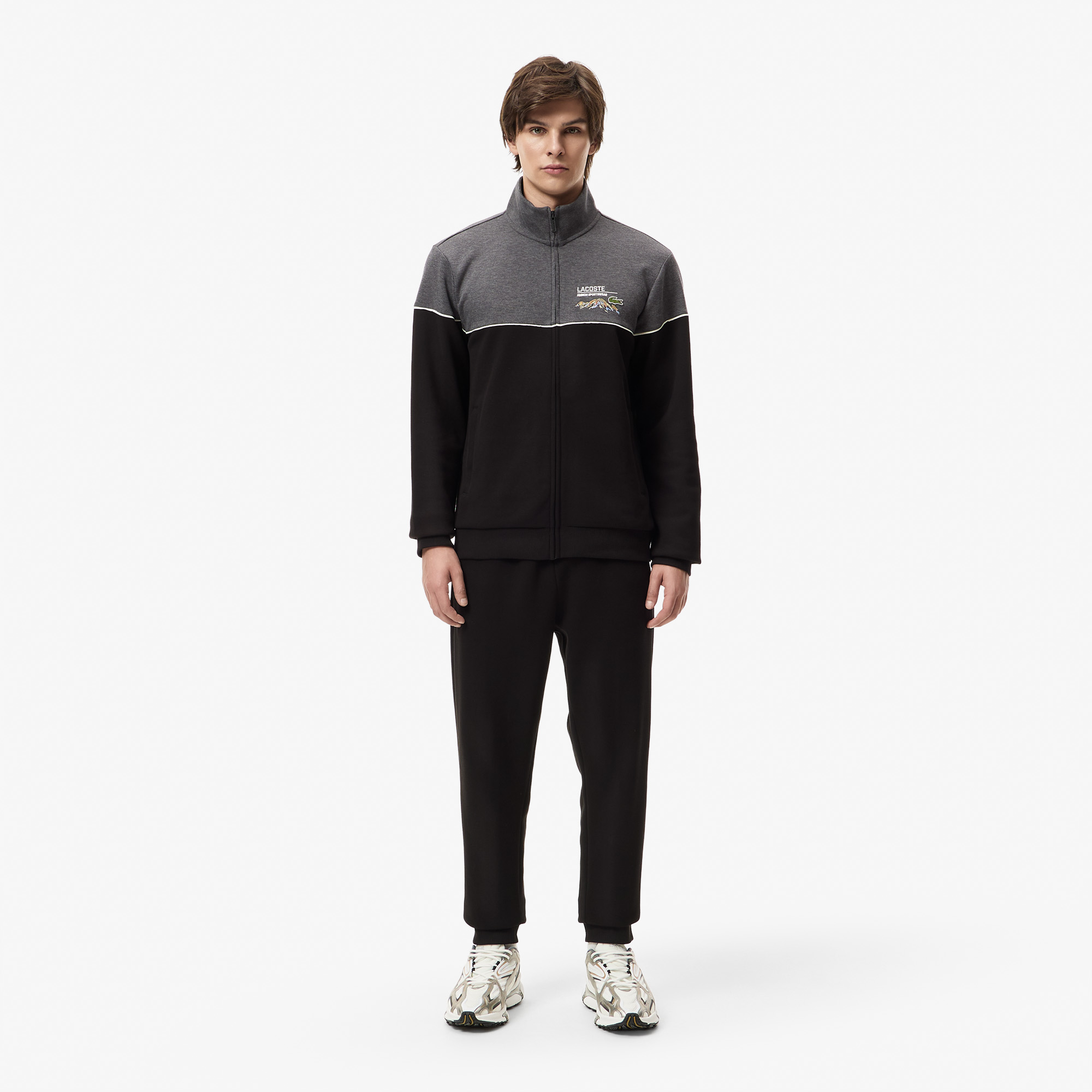 Мужской хлопковый свитшот Lacoste SLIM FIT SH2623 чёрный  Фото 5