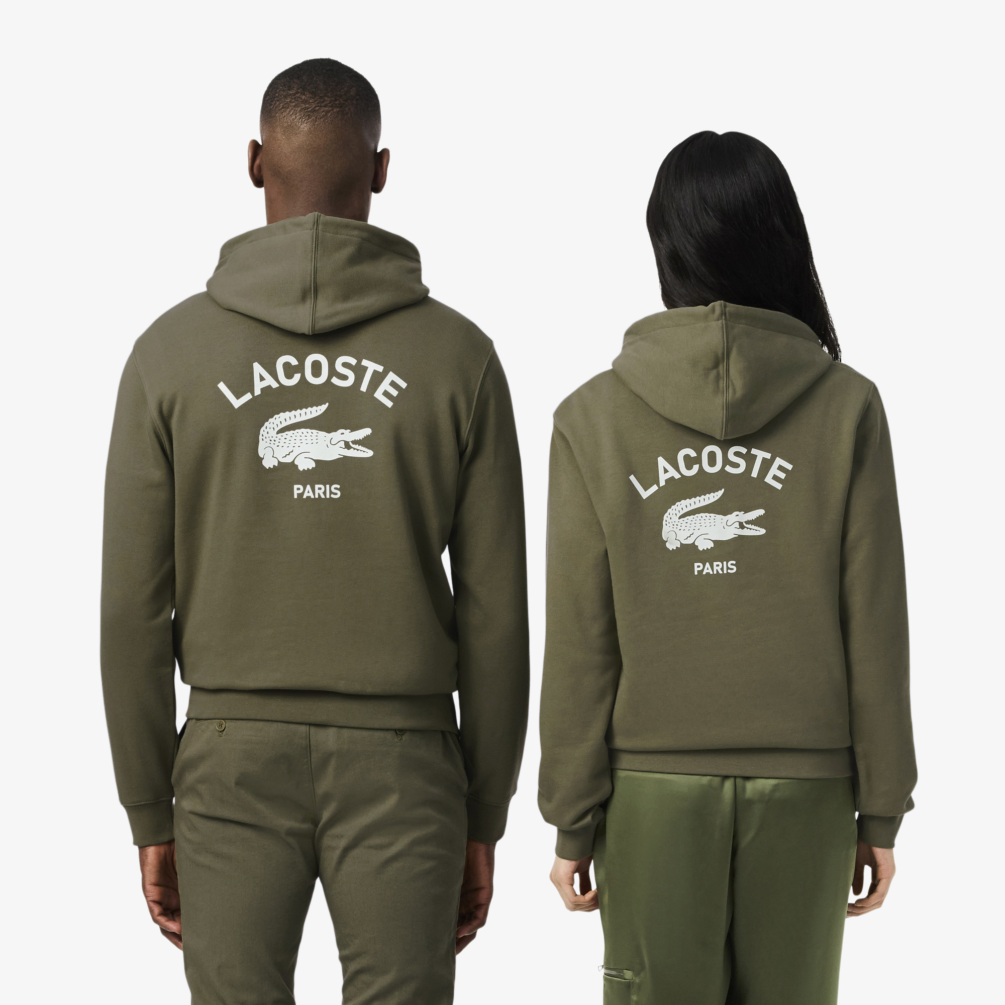Хлопковая толстовка Lacoste Unisex с капюшоном SH2740 хаки  Фото 2