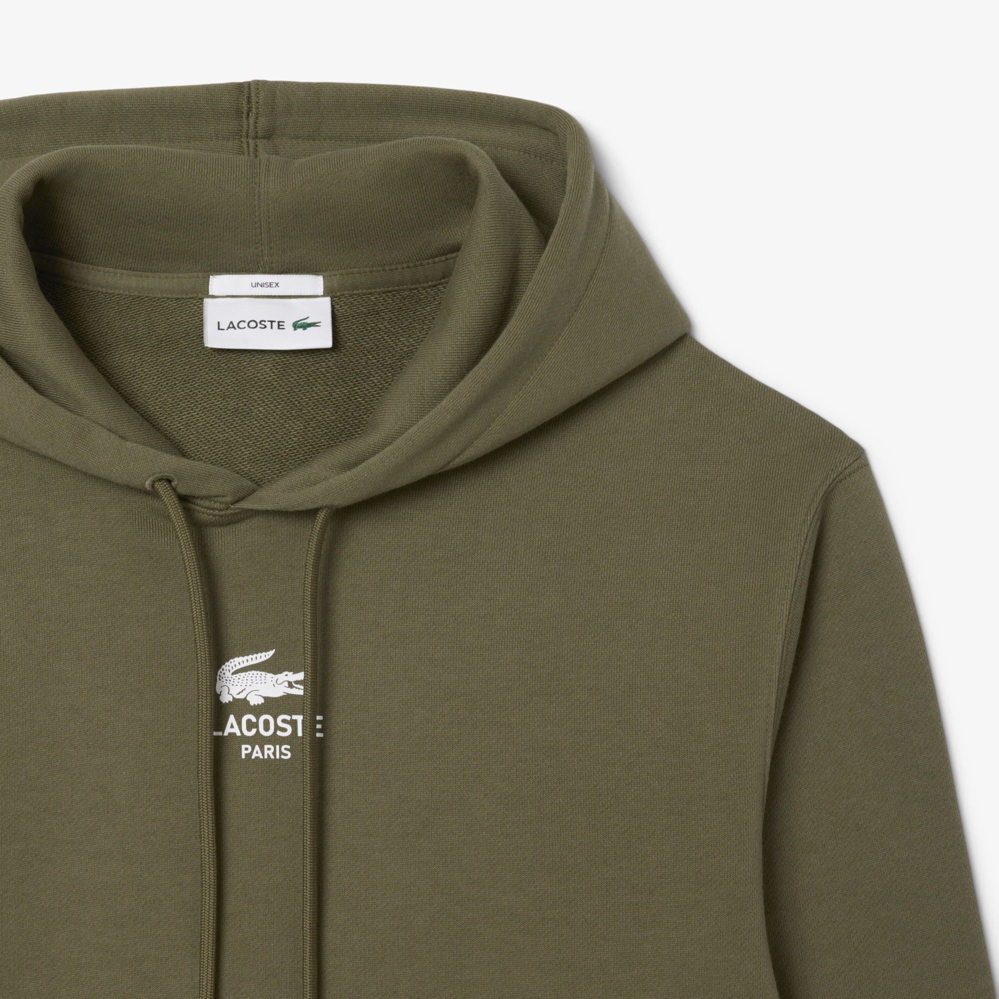 Хлопковая толстовка Lacoste Unisex с капюшоном SH2740 хаки  Фото 5