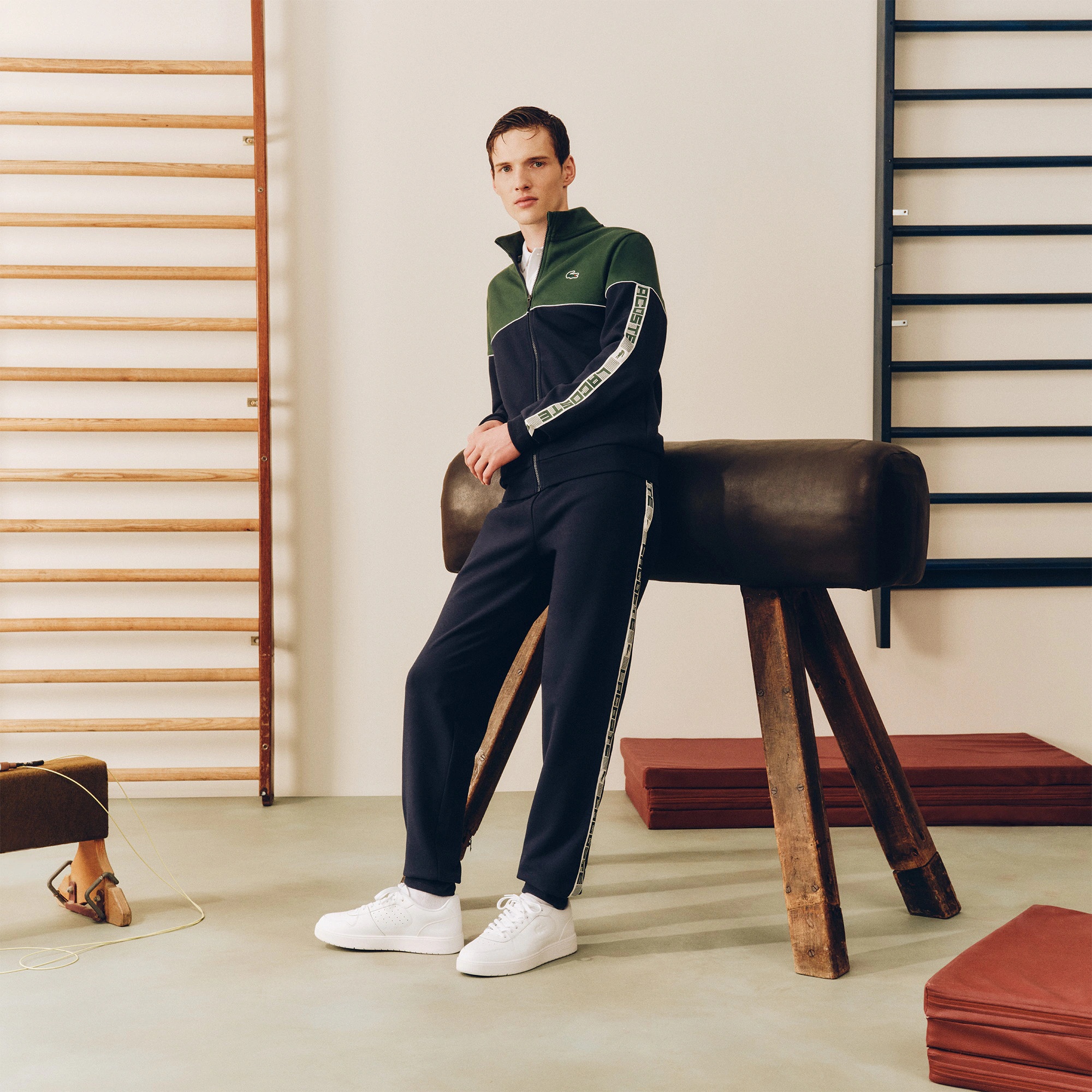 Мужской хлопковый свитшот Lacoste SH4751 синий  Фото 4