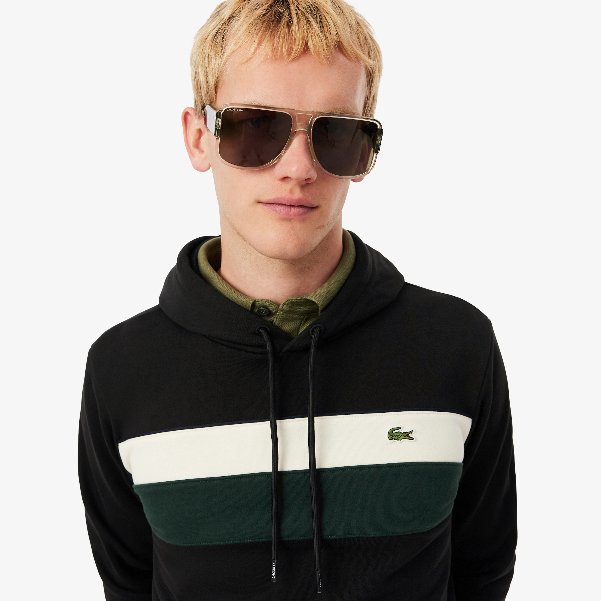 Мужской хлопковый свитшот Lacoste SH8161 чёрный  Фото 3