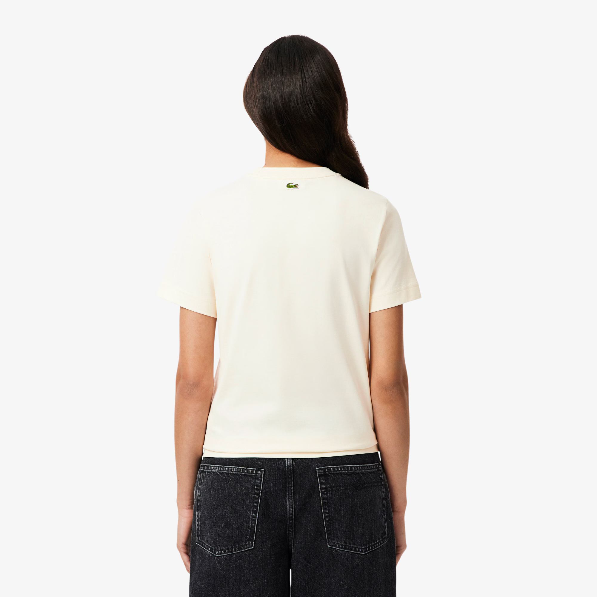 Женская футболка Lacoste из хлопка TF0355 белый  Фото 2
