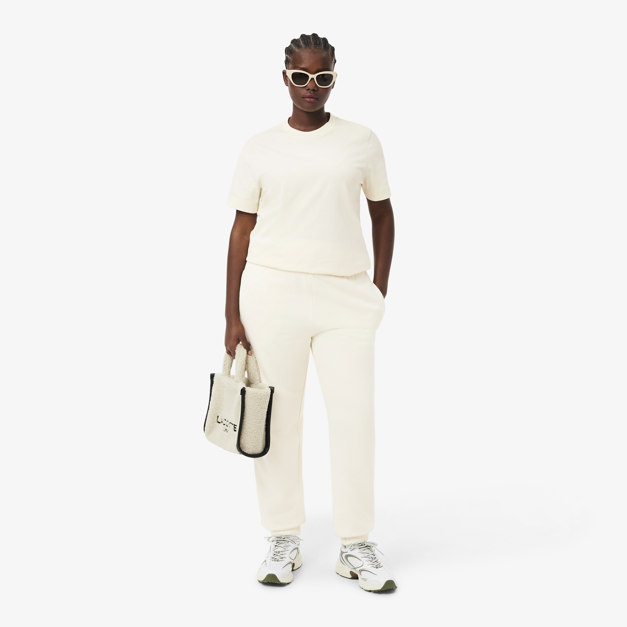 Женская футболка Lacoste из хлопка TF0355 белый  Фото 4