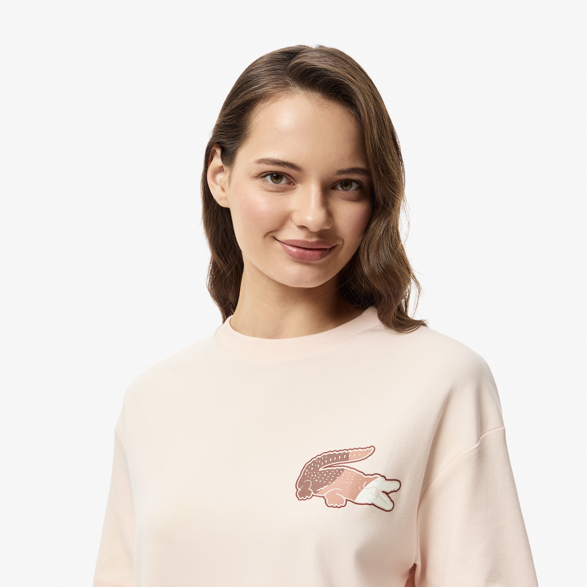 Женская футболка Lacoste из хлопка TF0504 розовый  Фото 3