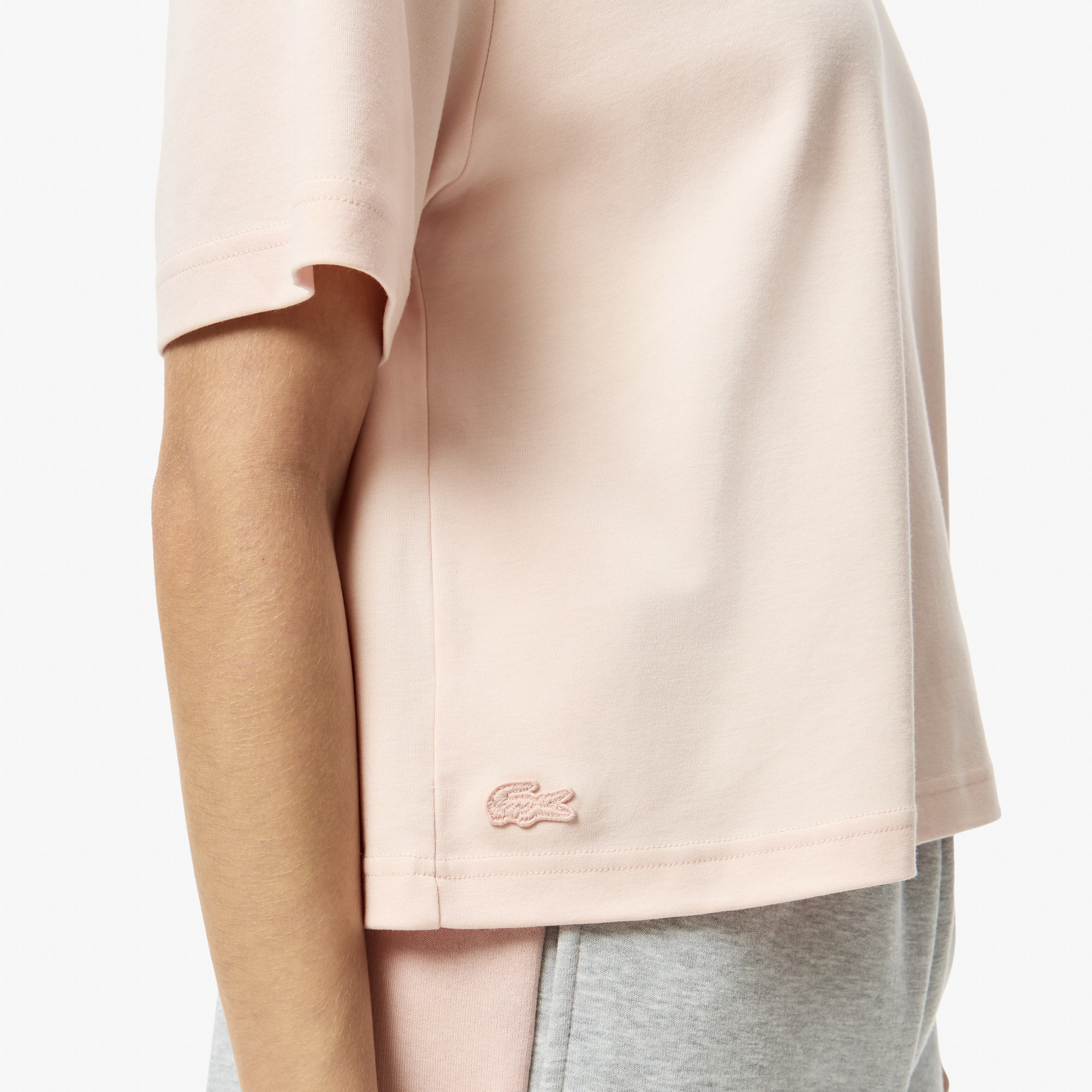 Женская футболка Lacoste из хлопка TF0504 розовый  Фото 4
