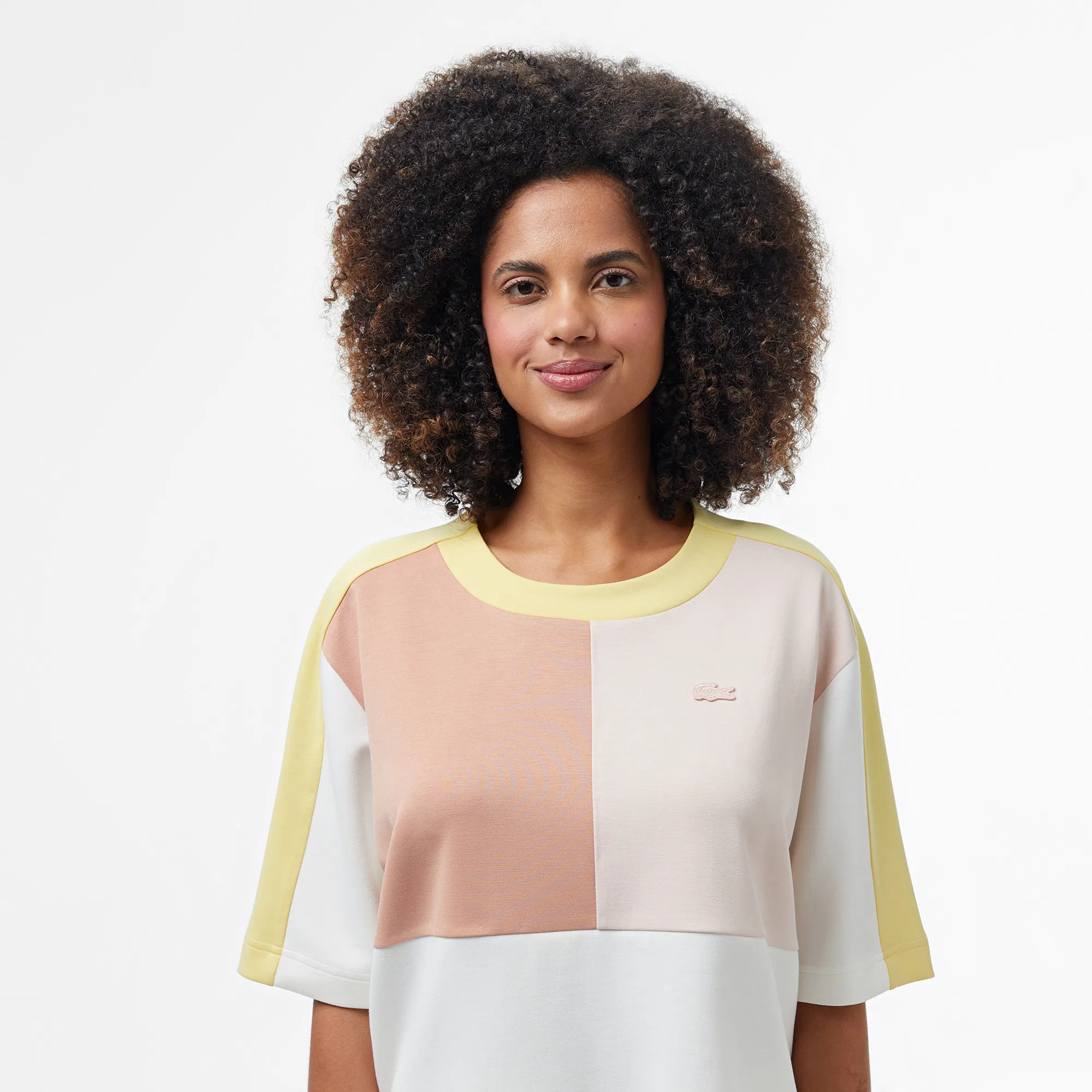 Женская эластиная футболка Lacoste TF0522 розовый  Фото 3