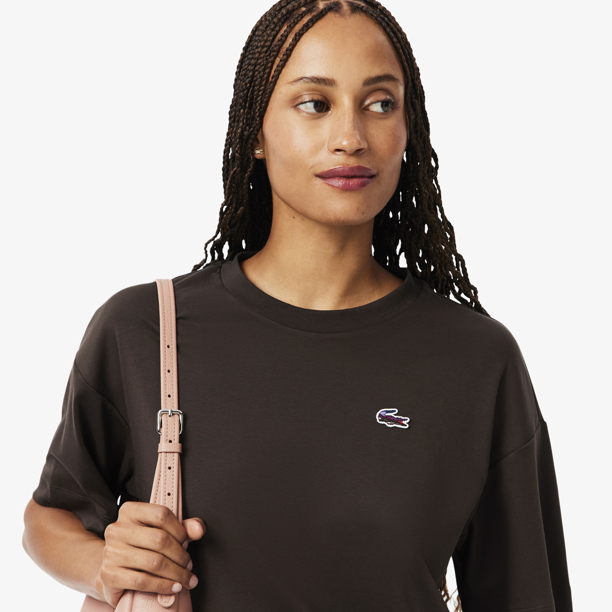 Женская футболка Lacoste TF5242 коричневый  Фото 3