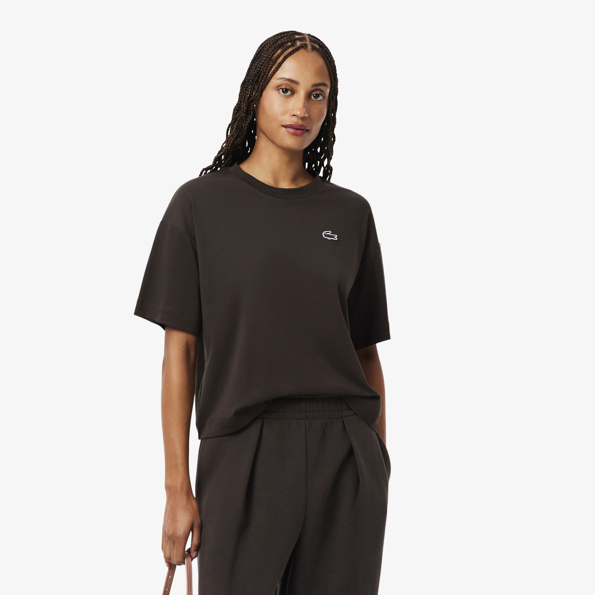 Женская футболка Lacoste TF5242 коричневый 