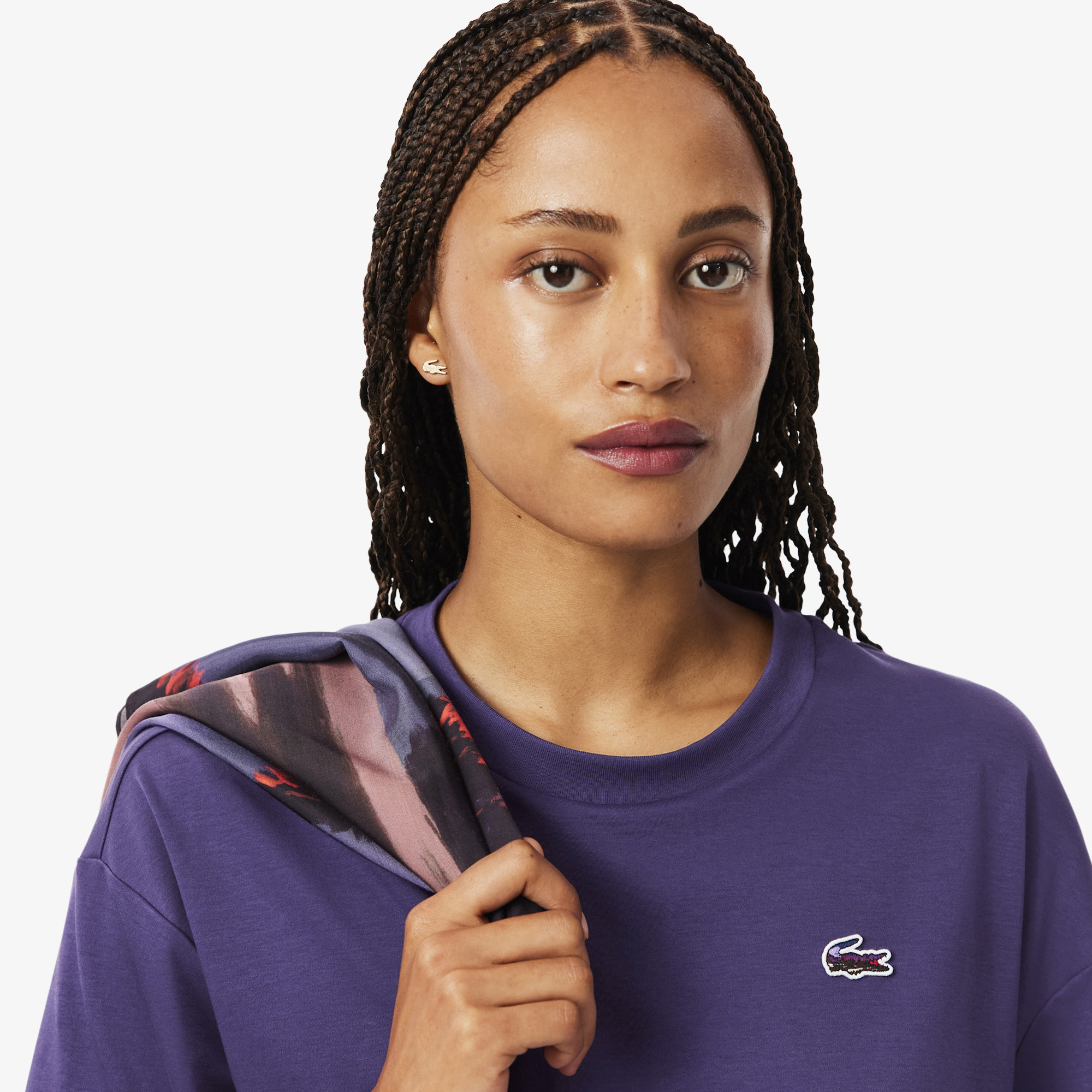Женская футболка Lacoste TF5242 фиолетовый  Фото 3