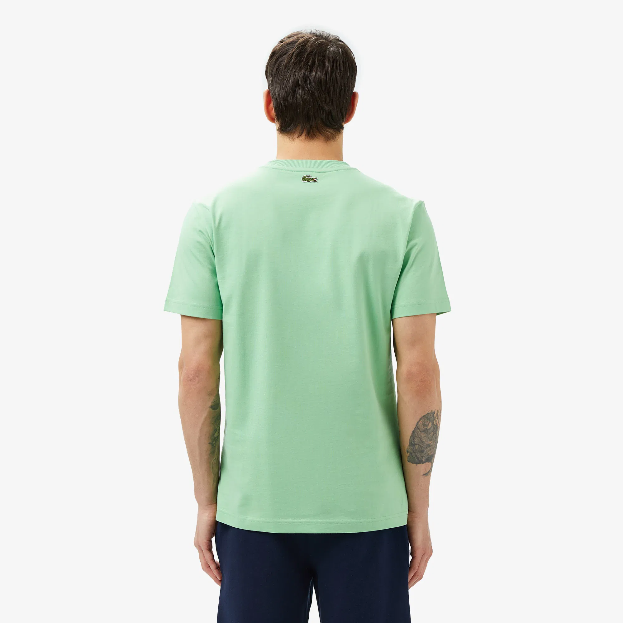 Мужская футболка Lacoste из хлопка TH0508 зелёный  Фото 2
