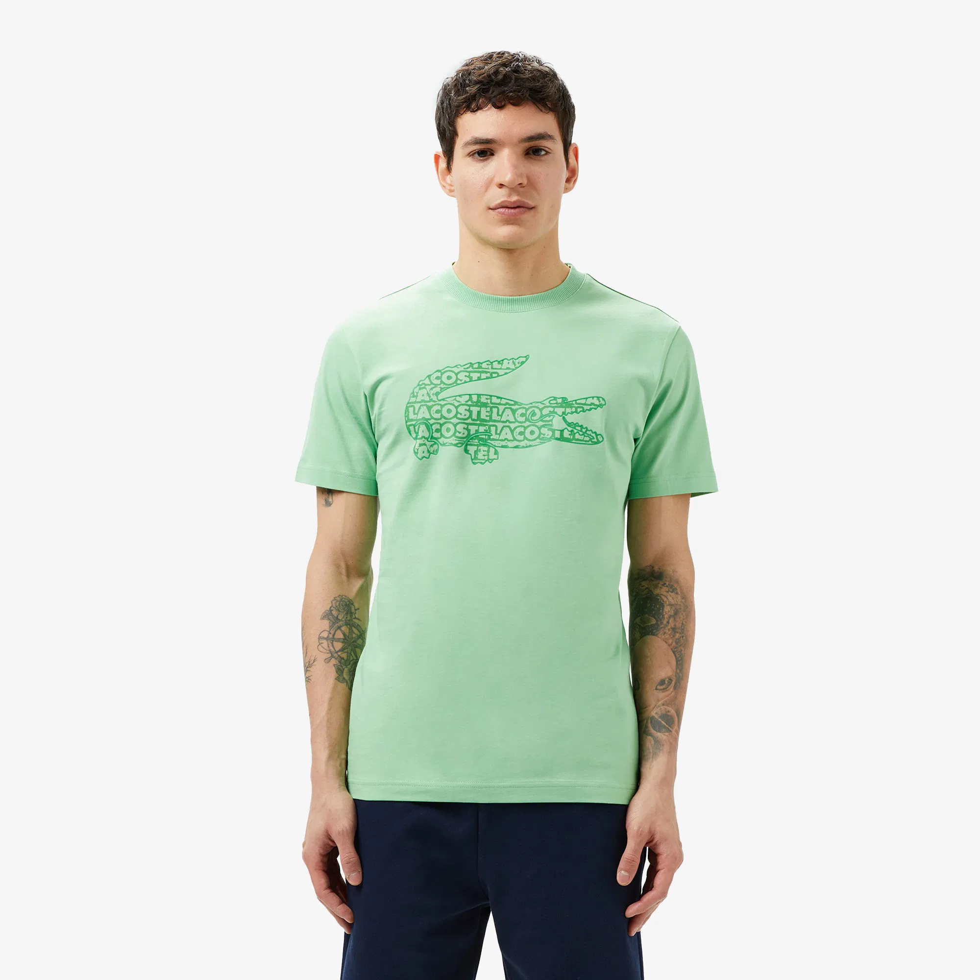 Мужская футболка Lacoste из хлопка TH0508 зелёный 