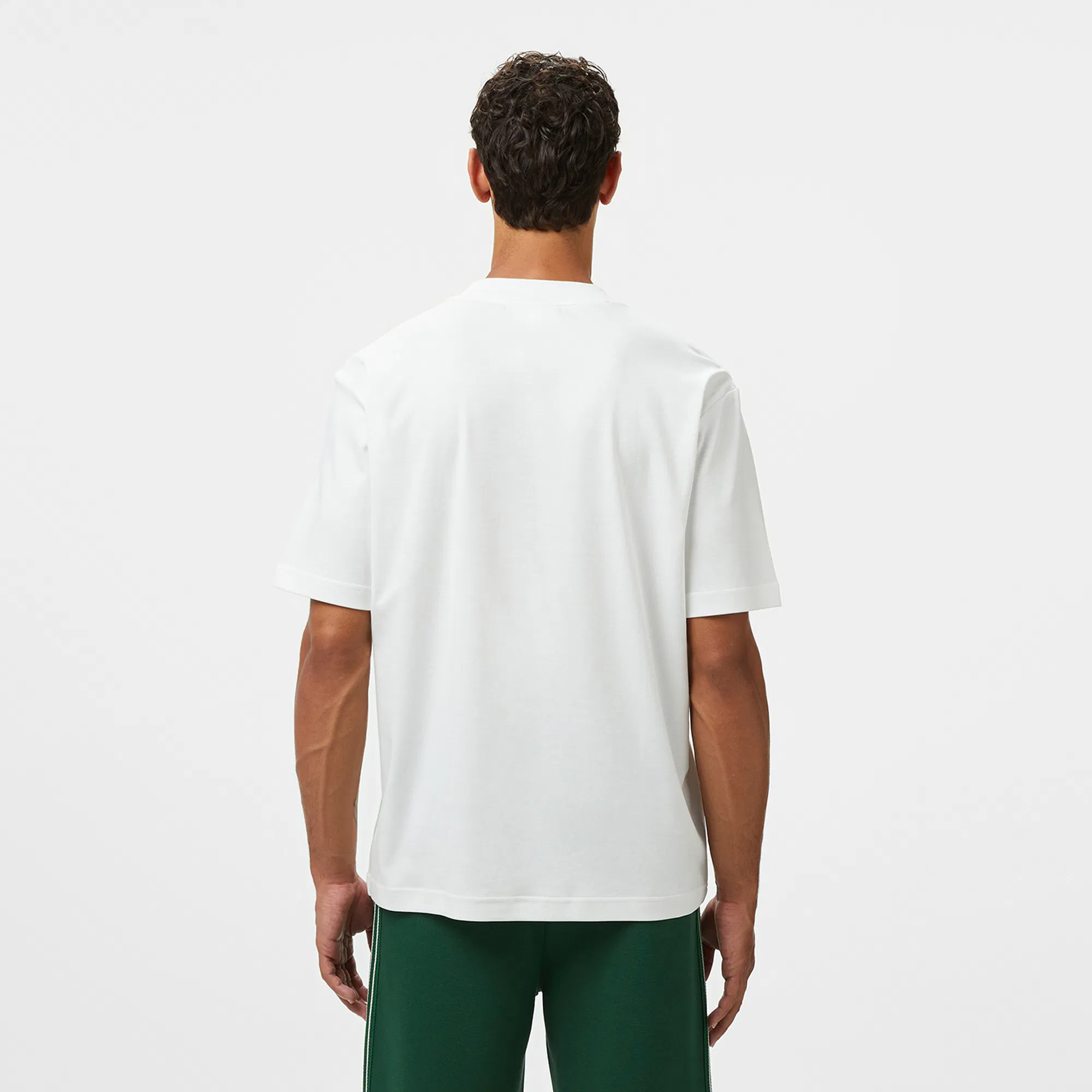 Мужская Футболка Lacoste из хлопка TH0590 белый  Фото 2