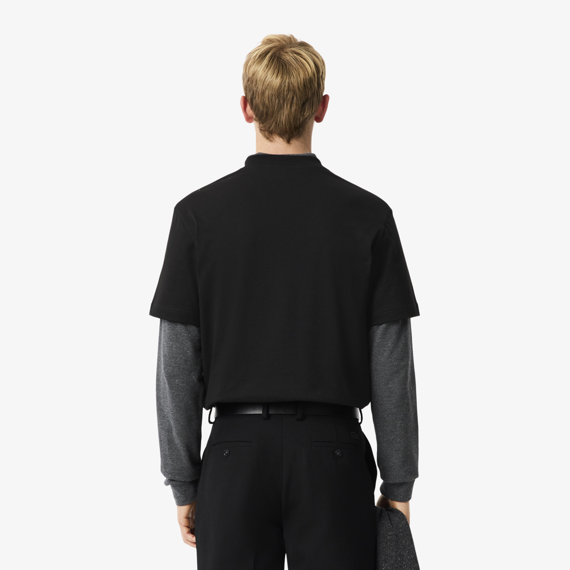 Мужская футболка Lacoste Classic Fit из органического хлопка TH5899 чёрный  Фото 2