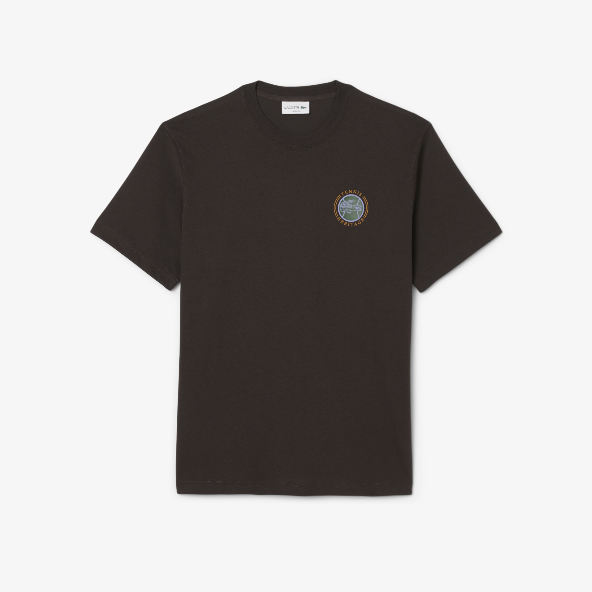 Мужская футболка Lacoste Classic Fit из органического хлопка TH5903 коричневый  Фото 4