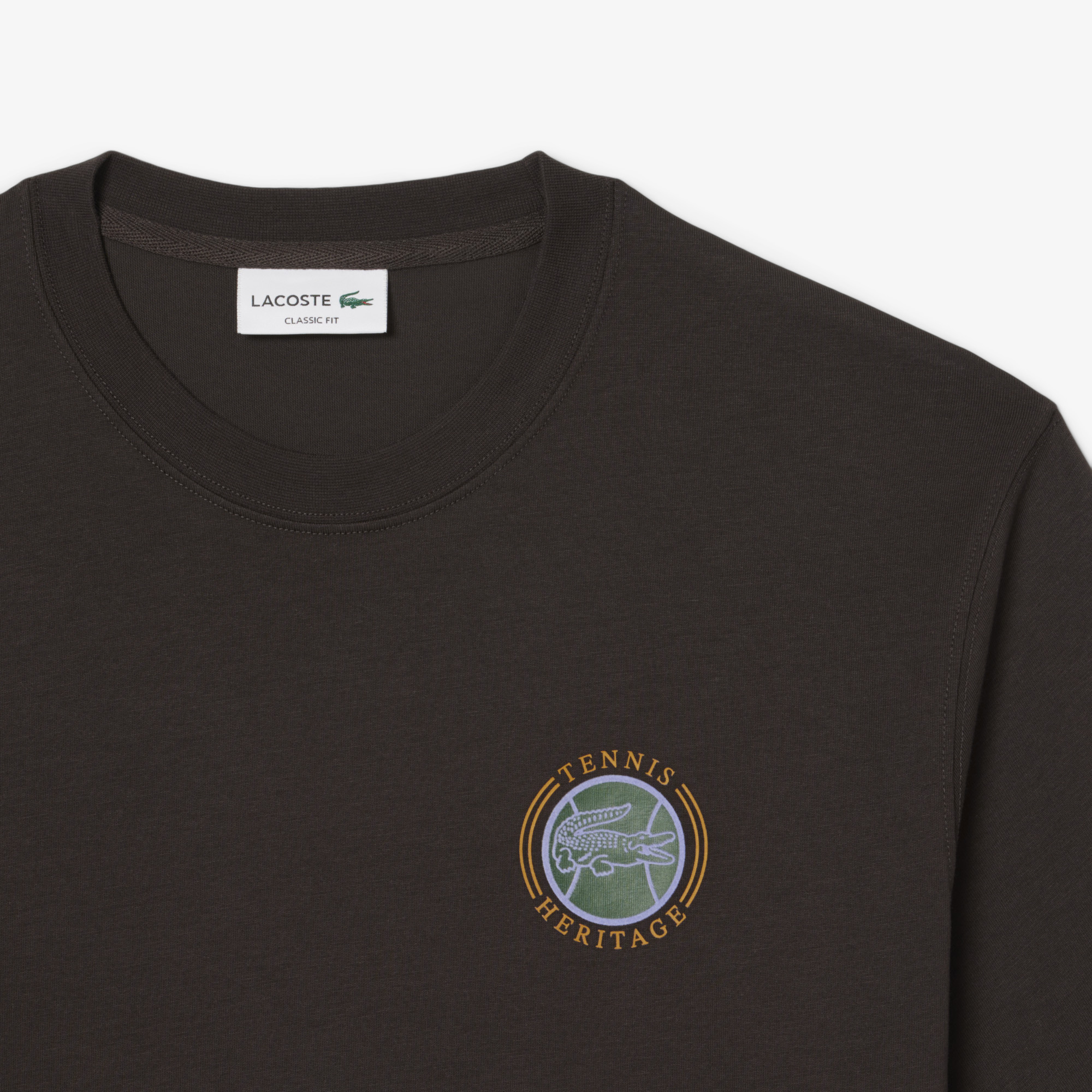 Мужская футболка Lacoste Classic Fit из органического хлопка TH5903 коричневый  Фото 5