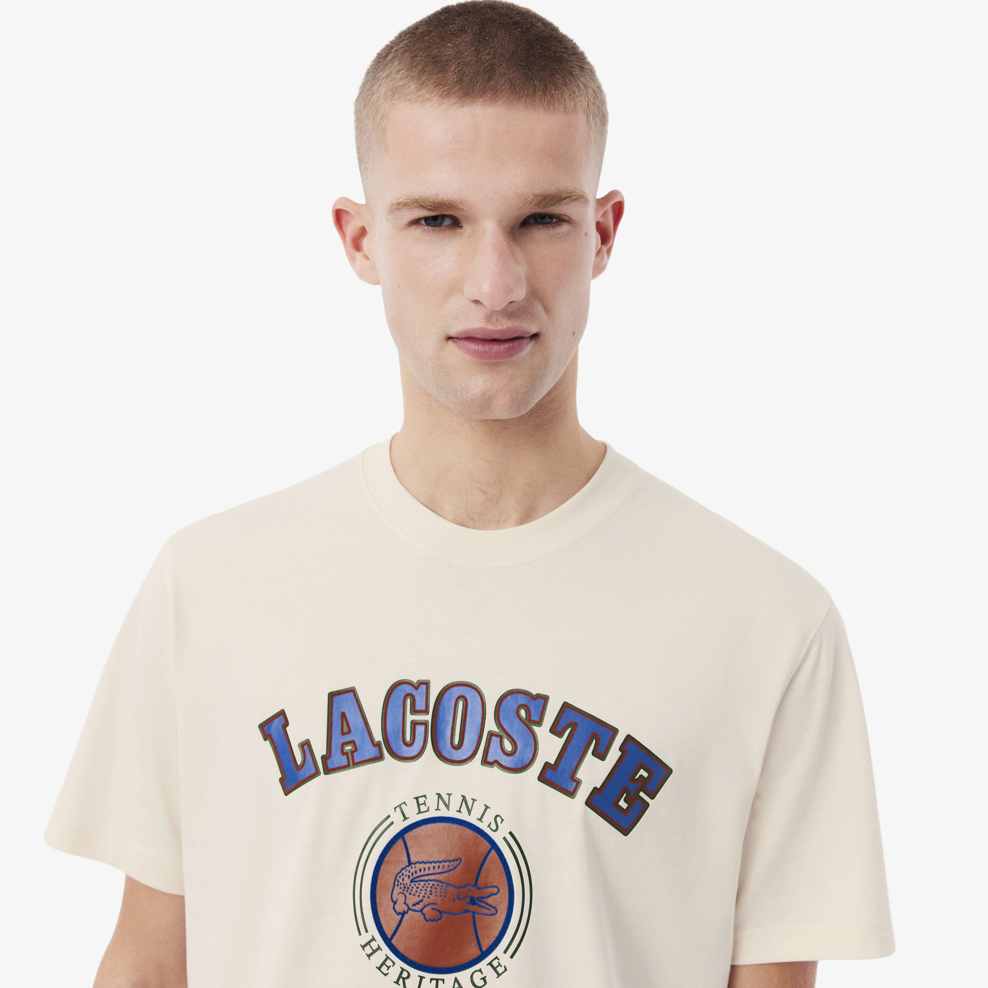 Мужская футболка Lacoste Classic Fit из органического хлопка TH5910 белый  Фото 3