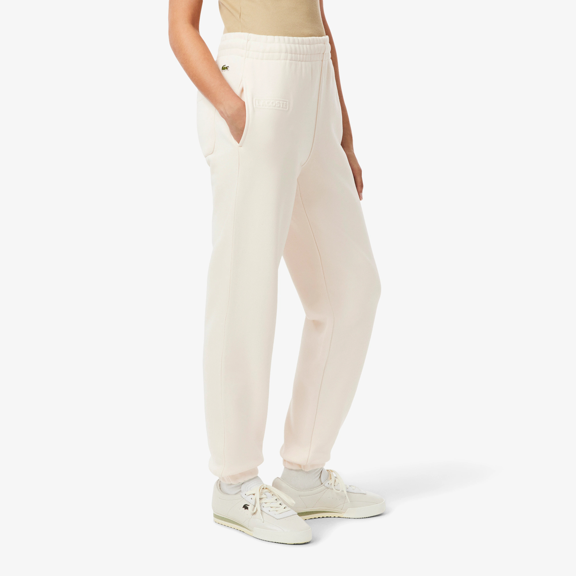 Женские спортивные брюки Lacoste из органического хлопка XF0353 белый  Фото 3