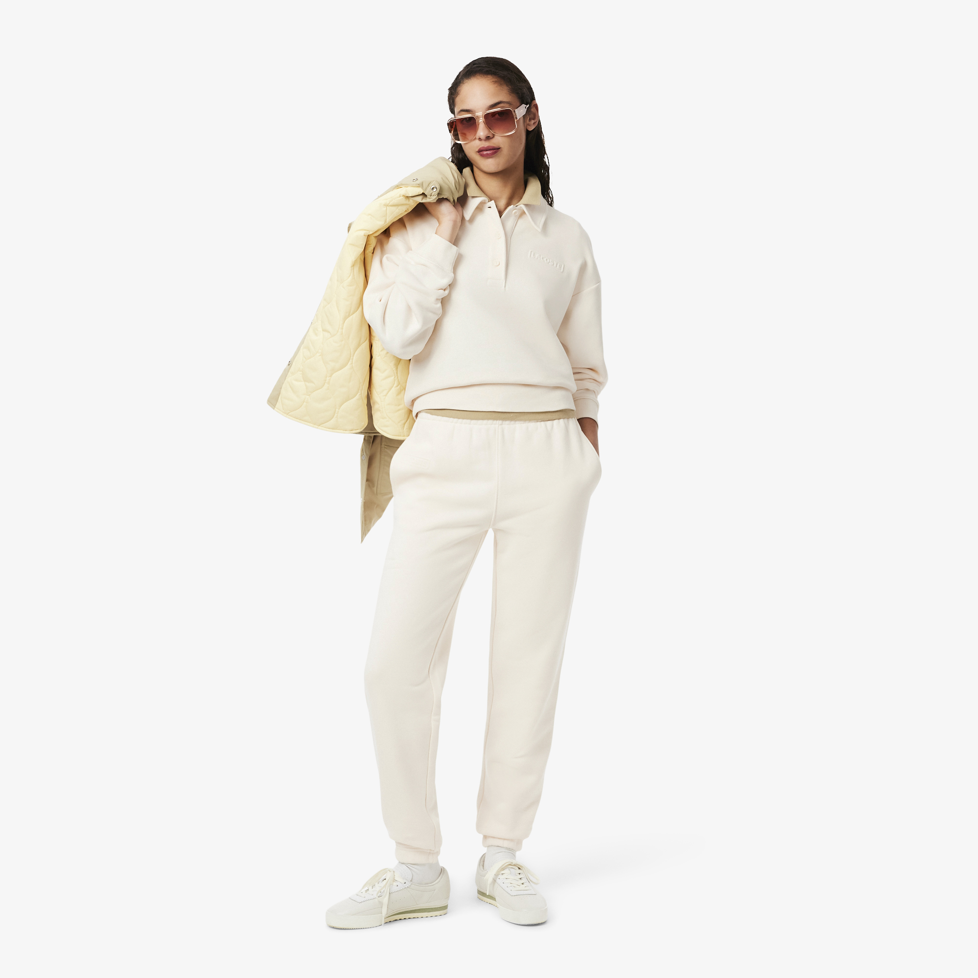 Женские спортивные брюки Lacoste из органического хлопка XF0353 белый  Фото 4