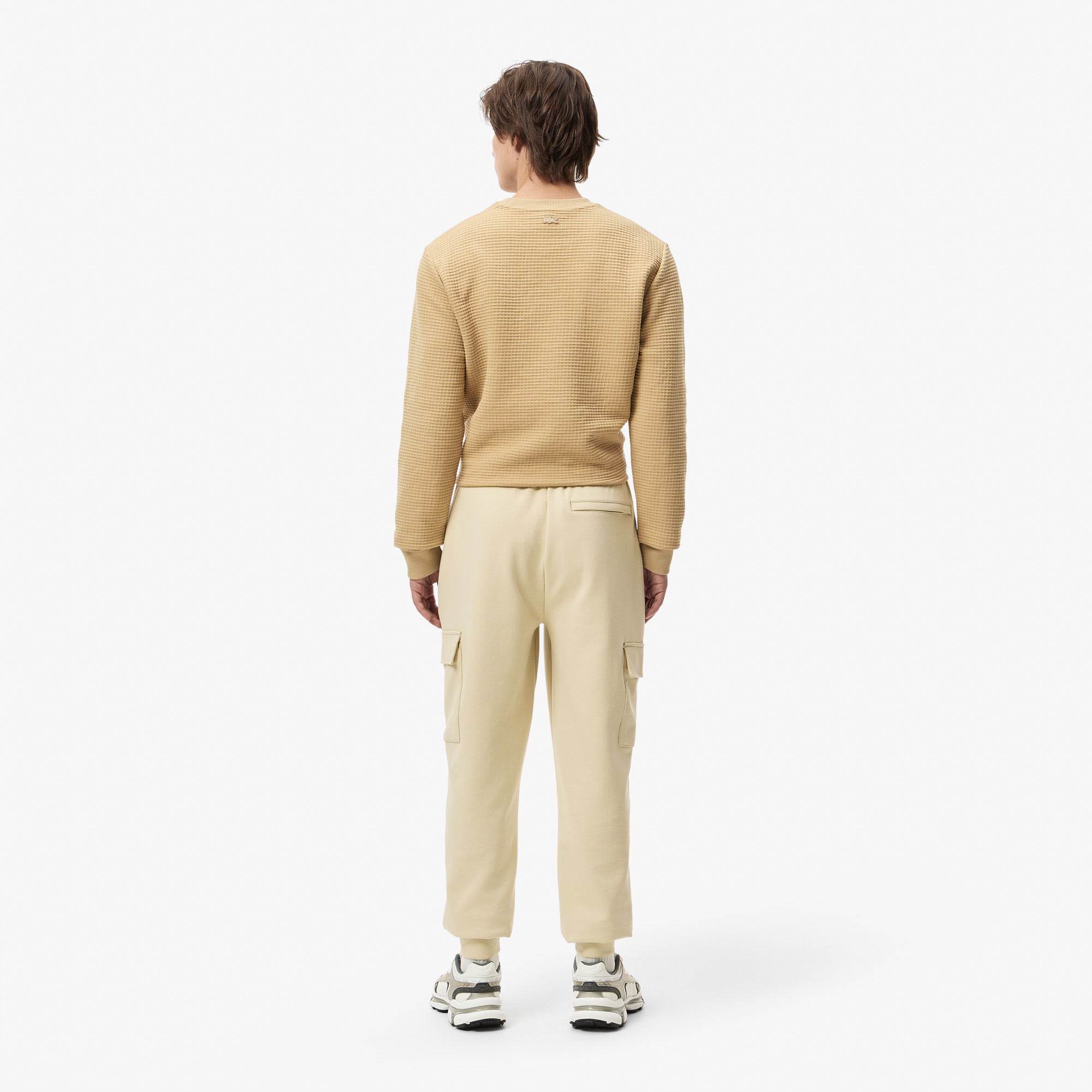 Мужские хлопковые спортивные брюки Lacoste REGULAR FIT XH2601 бежевый  Фото 2