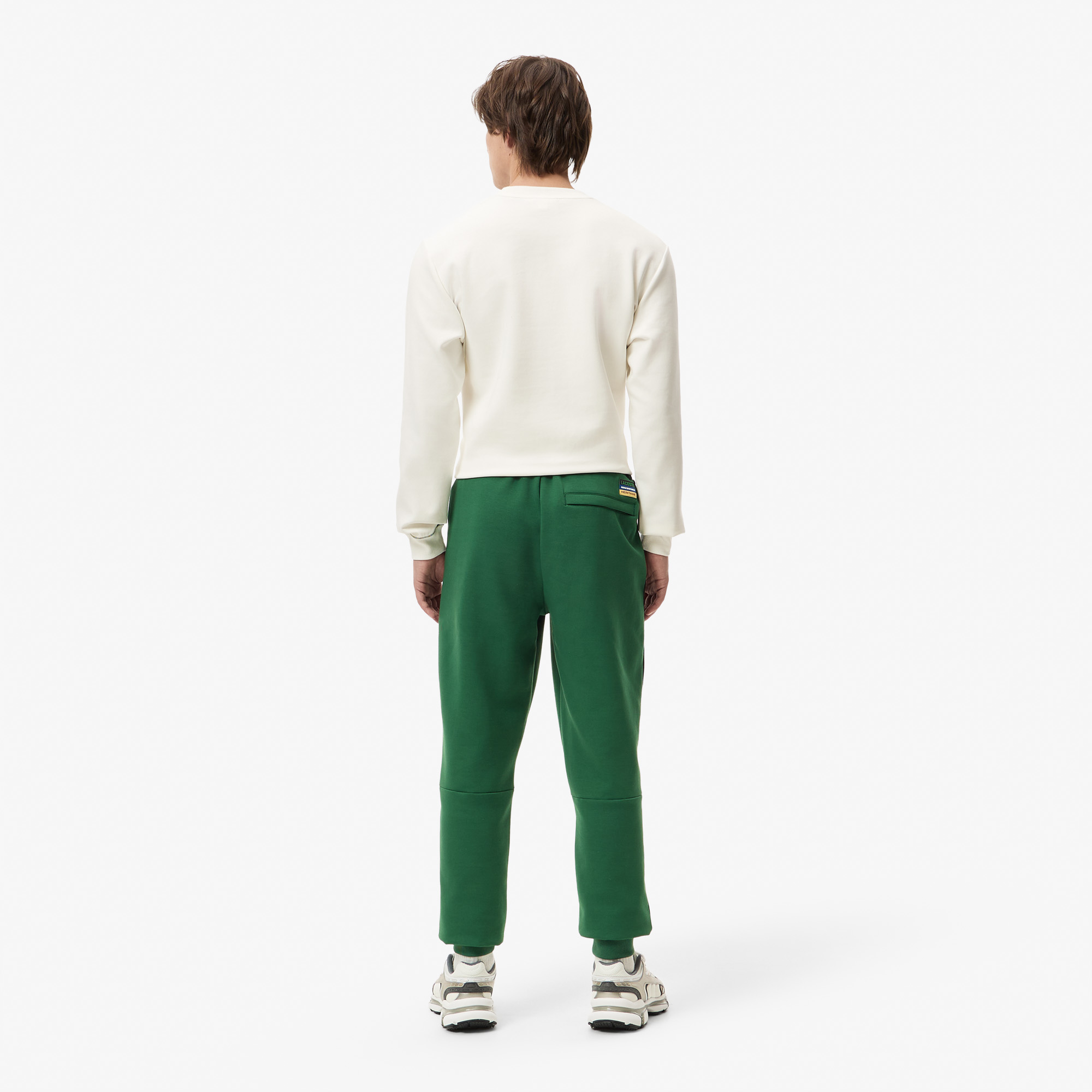 Мужские хлопковые спортивные брюки Lacoste SLIM FIT XH2602 зелёный  Фото 2