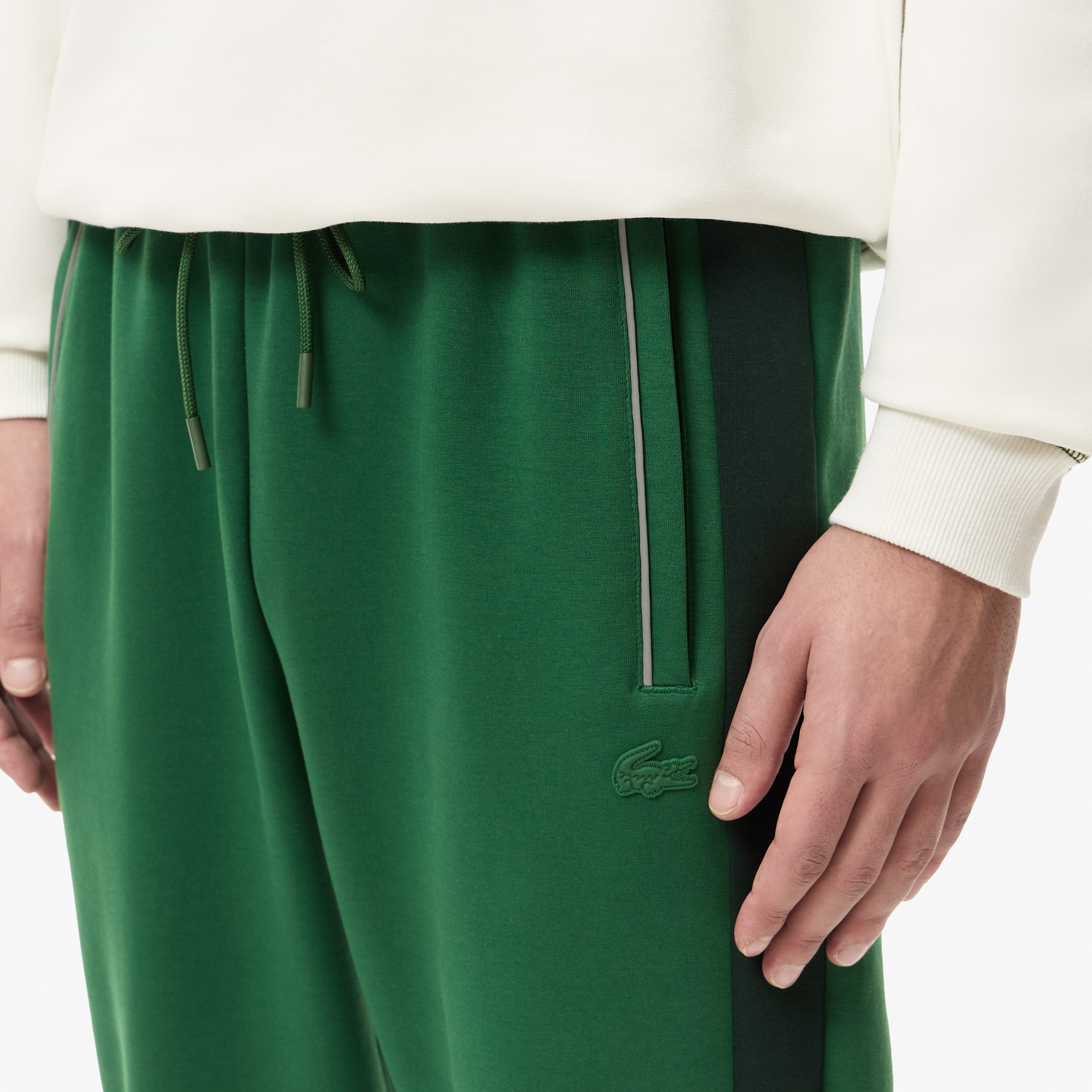 Мужские хлопковые спортивные брюки Lacoste SLIM FIT XH2602 зелёный  Фото 4