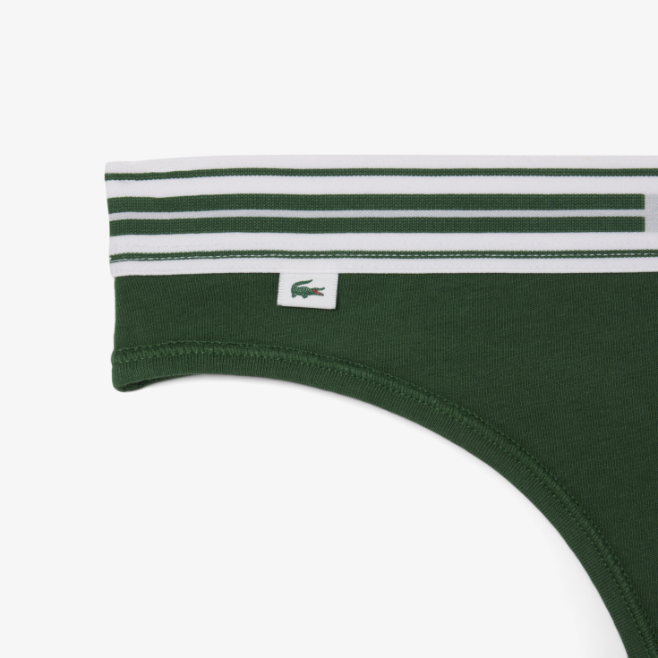 Женские трусики-стринги Lacoste из эластичного хлопка с логотипом на талии