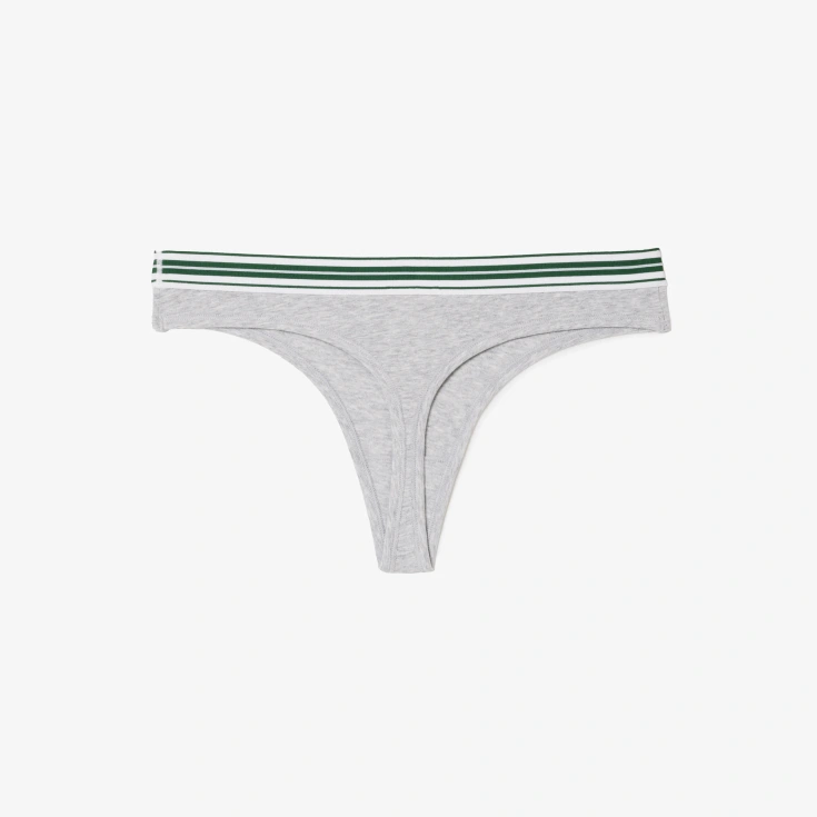 Женские трусики-стринги Lacoste из эластичного хлопка с логотипом на талии