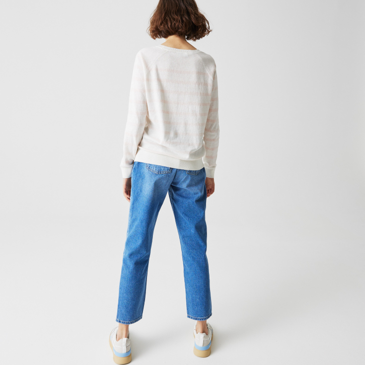 Женский свитер Lacoste из смеси хлопка и льна