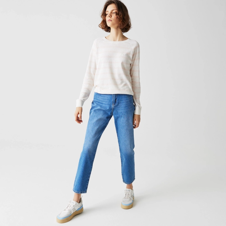 Женский свитер Lacoste из смеси хлопка и льна