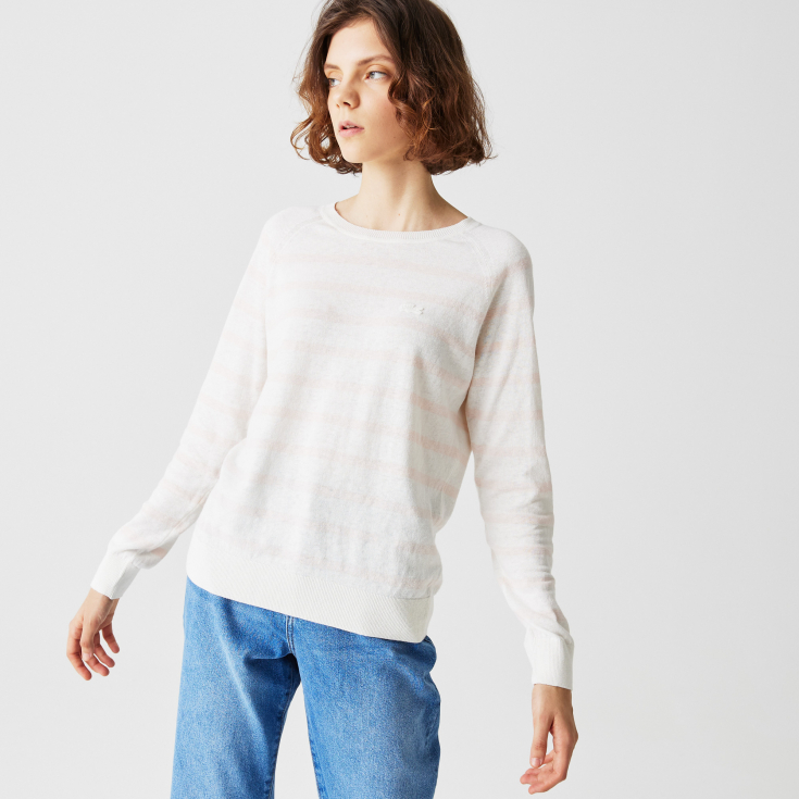 Женский свитер Lacoste из смеси хлопка и льна