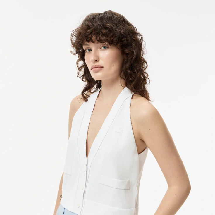 Женский лёгкий кардиган Lacoste без рукавов