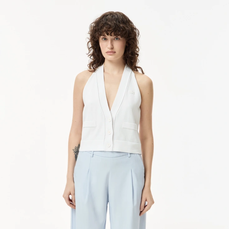 Женский лёгкий кардиган Lacoste без рукавов