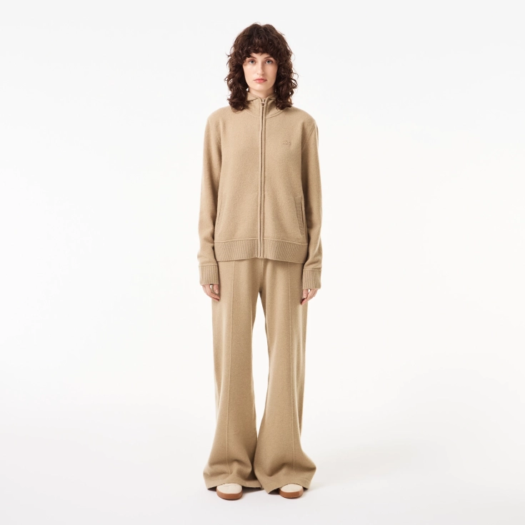 Женский шерстяной свитер-толстовка Lacoste на молнии с капюшоном