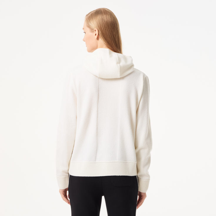 Женский шерстяной свитер-толстовка Lacoste на молнии с капюшоном