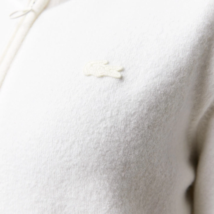 Женский шерстяной свитер-толстовка Lacoste на молнии с капюшоном