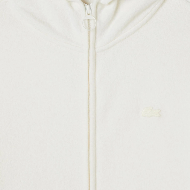 Женский шерстяной свитер-толстовка Lacoste на молнии с капюшоном