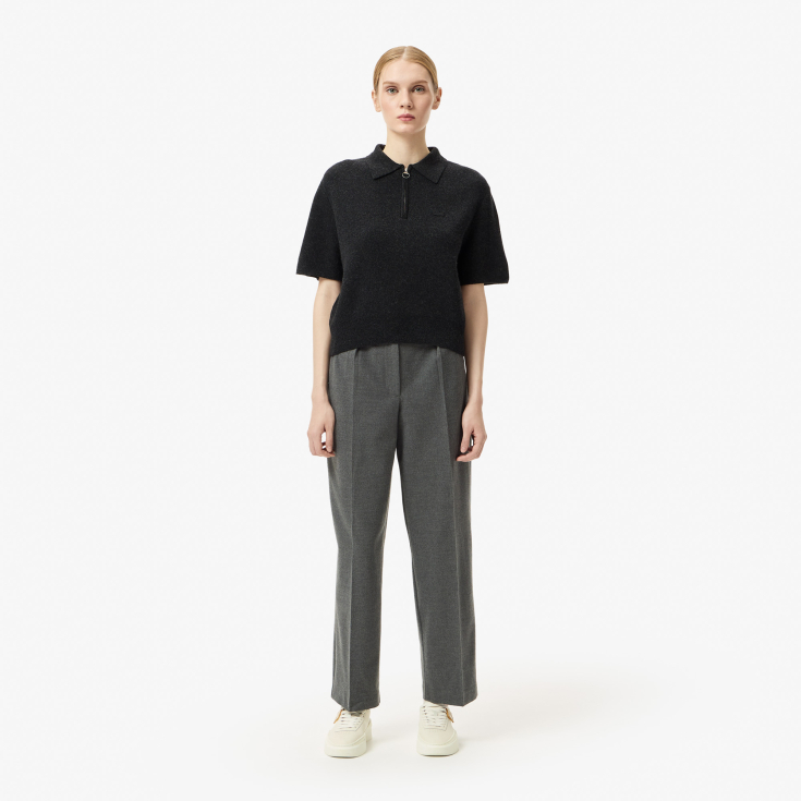 Женская кофта Lacoste с коротким рукавом и воротом на молнии CLASSIC FIT