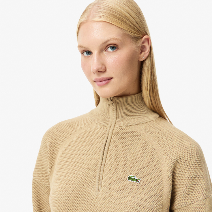 Женский свитер Lacoste RELAXED FIT с высоким воротом на молнии