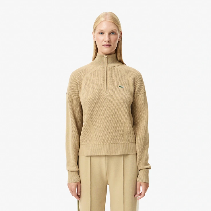 Женский свитер Lacoste RELAXED FIT с высоким воротом на молнии