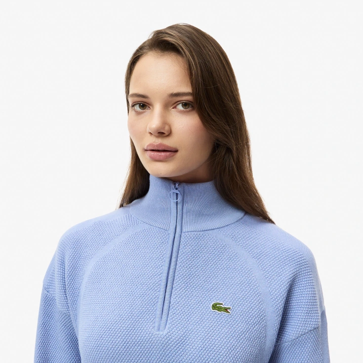 Женский свитер Lacoste RELAXED FIT с высоким воротом на молнии