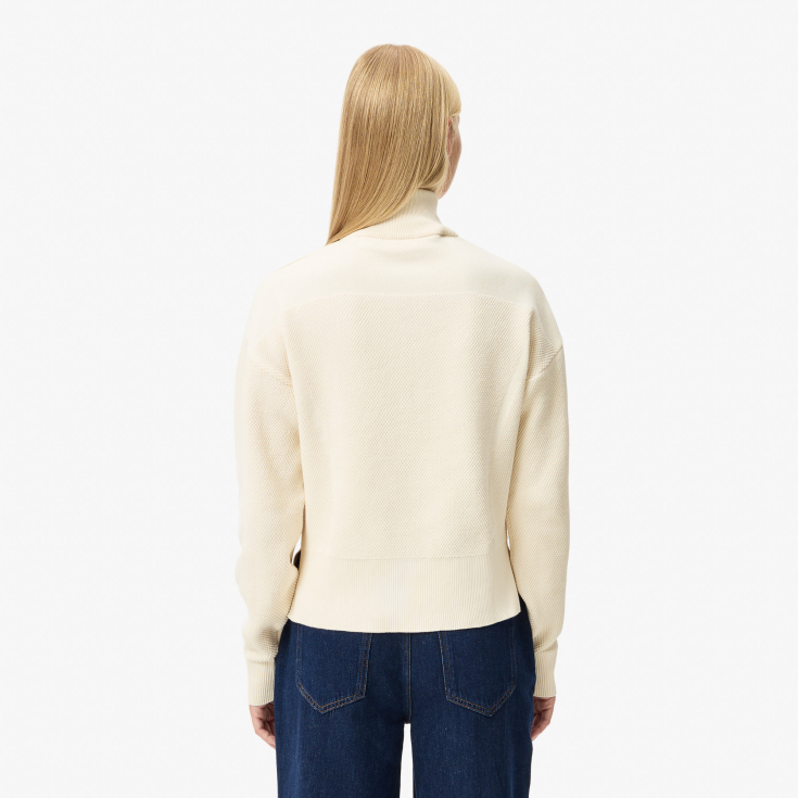 Женский свитер Lacoste RELAXED FIT с высоким воротом на молнии