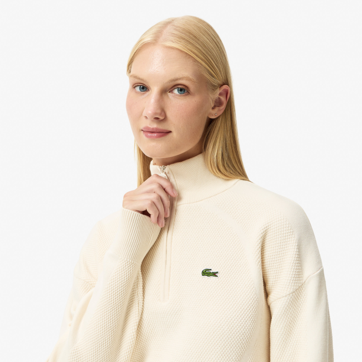 Женский свитер Lacoste RELAXED FIT с высоким воротом на молнии