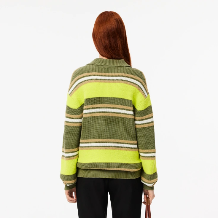 Женский вязанный свитер-поло Lacoste