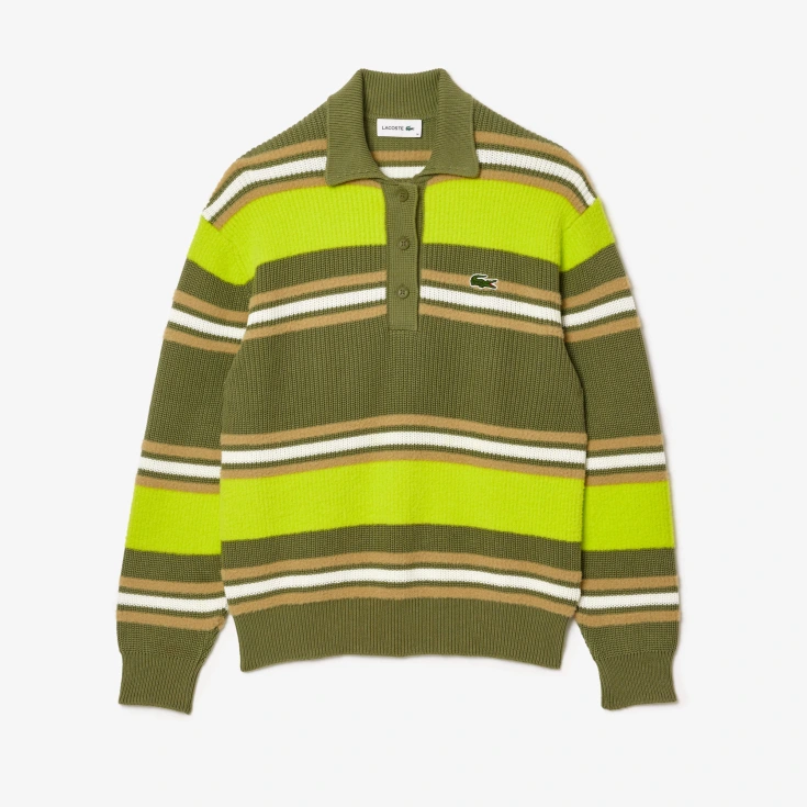 Женский вязанный свитер-поло Lacoste