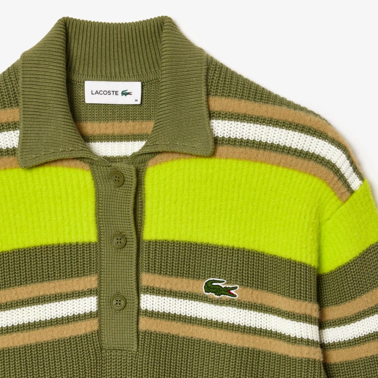 Женский вязанный свитер-поло Lacoste